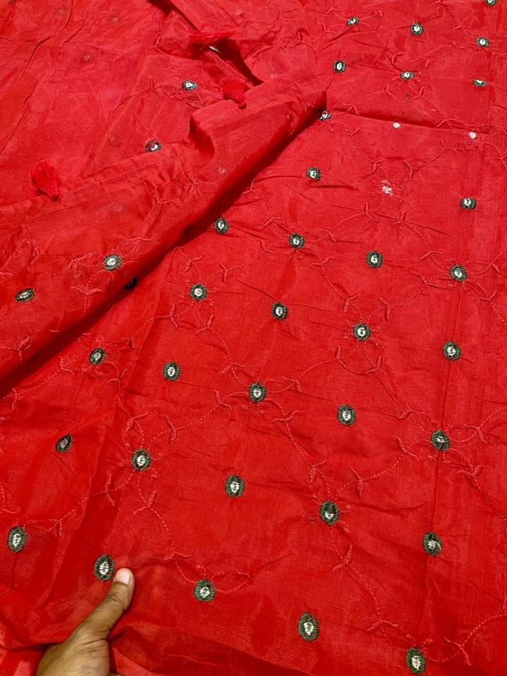 Most viral semi moslin saree