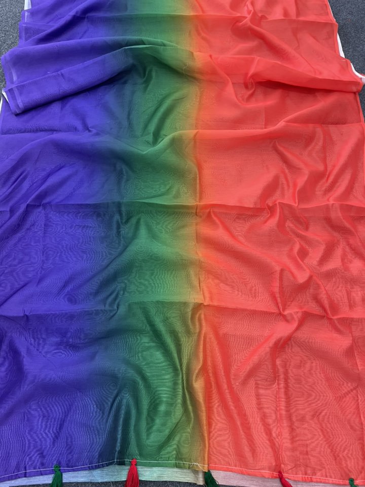 Ombre Shade Multicolor Silk Saree – Exclusive Festive Collection