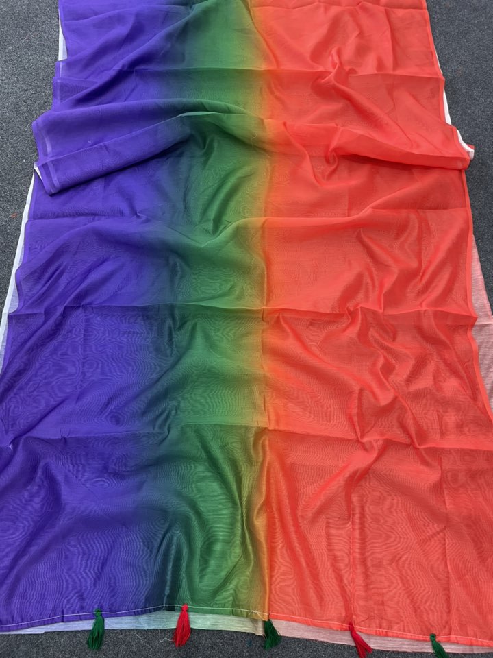 Ombre Shade Multicolor Silk Saree – Exclusive Festive Collection