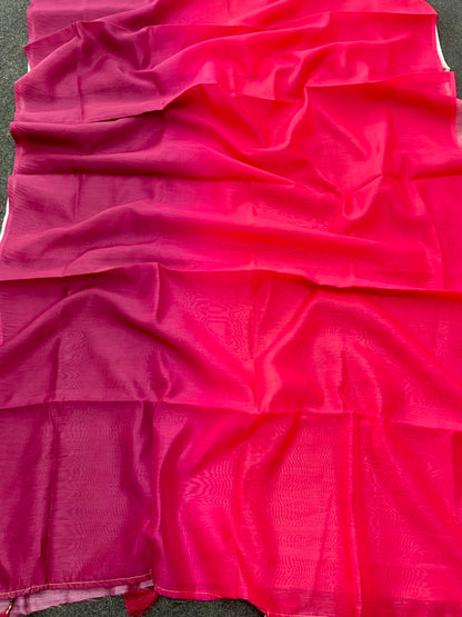 Premium Pink Magenta Multicolor Silk Saree – Soft & Elegant