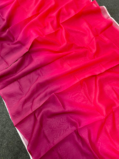 Premium Pink Magenta Multicolor Silk Saree – Soft & Elegant