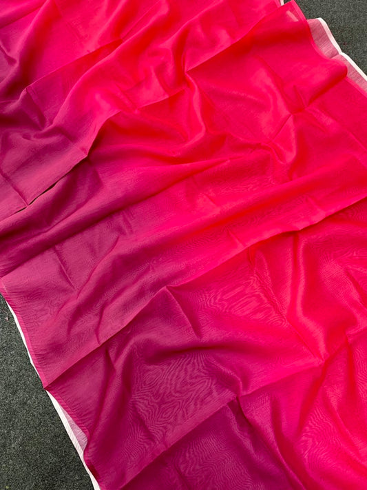 Premium Pink Magenta Multicolor Silk Saree – Soft & Elegant