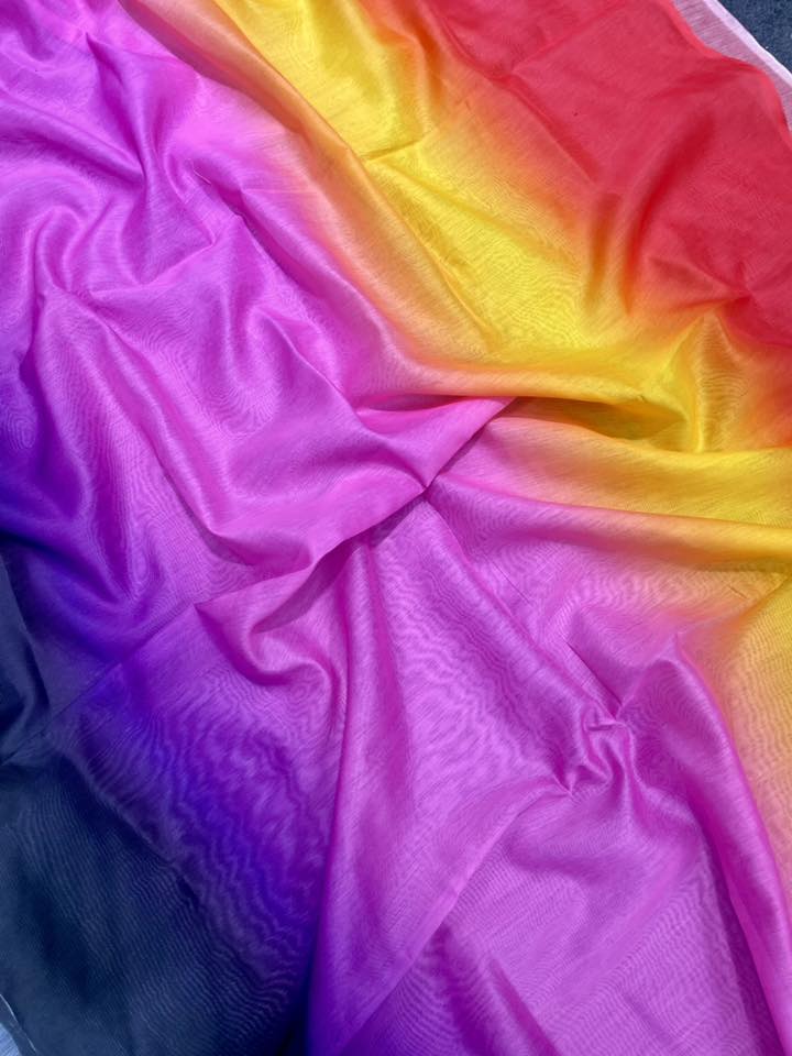Multicolour shoft shilk saree