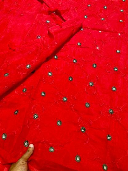 Most viral semi moslin saree