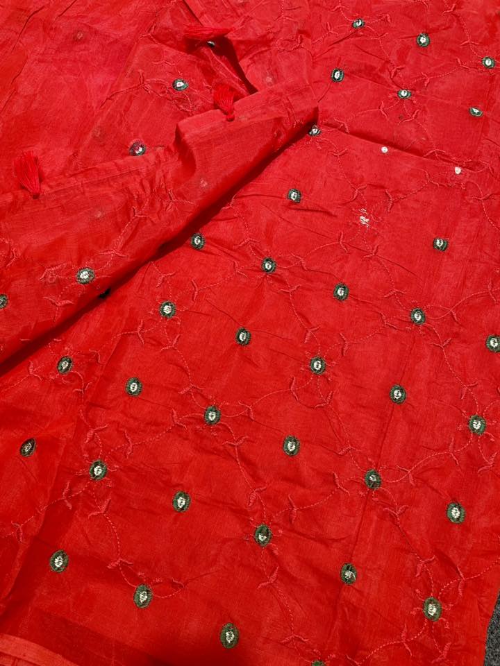 Most viral semi moslin saree