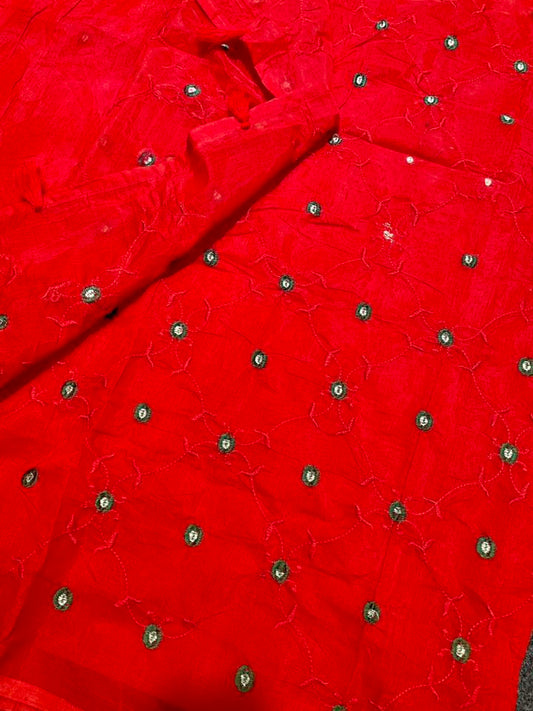 Most viral semi moslin saree